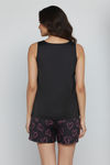 Zivame Satin Hearts Sleep Short Set - Black Beauty — thumbnail 3